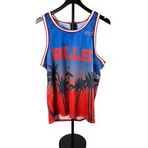 NFL Team Apparel Buffalo Bills Mesh Tank Top Blue‎ Red Palm Trees Mens Medium